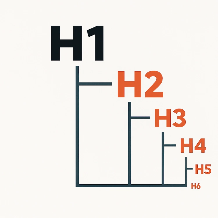 Рисунок структуры заголовков html от h1 до h6