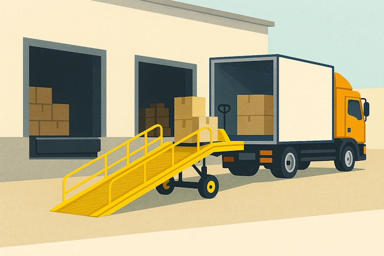 Ворота склада эстакада грузовик